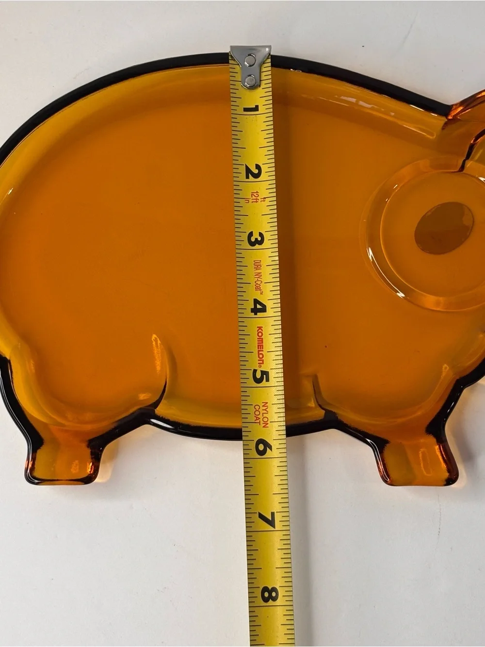 Vtg  1980’s Tiara Amber Glass Pig Snack Plates and Cups in Original Box Set Of 2